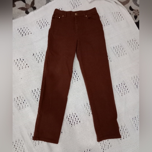 Lauren Jeans Co. Ralph Lauren Brown Mom Jeans Women's Size 4 Petite Retro Preppy - Picture 3 of 11
